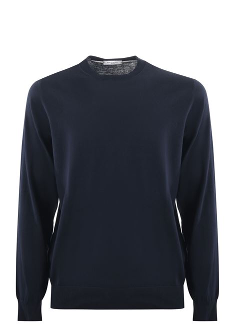 Paolo Pecora Sweater in Cotton Yarn - Dark Blue PAOLO PECORA |  | A001 F1006685